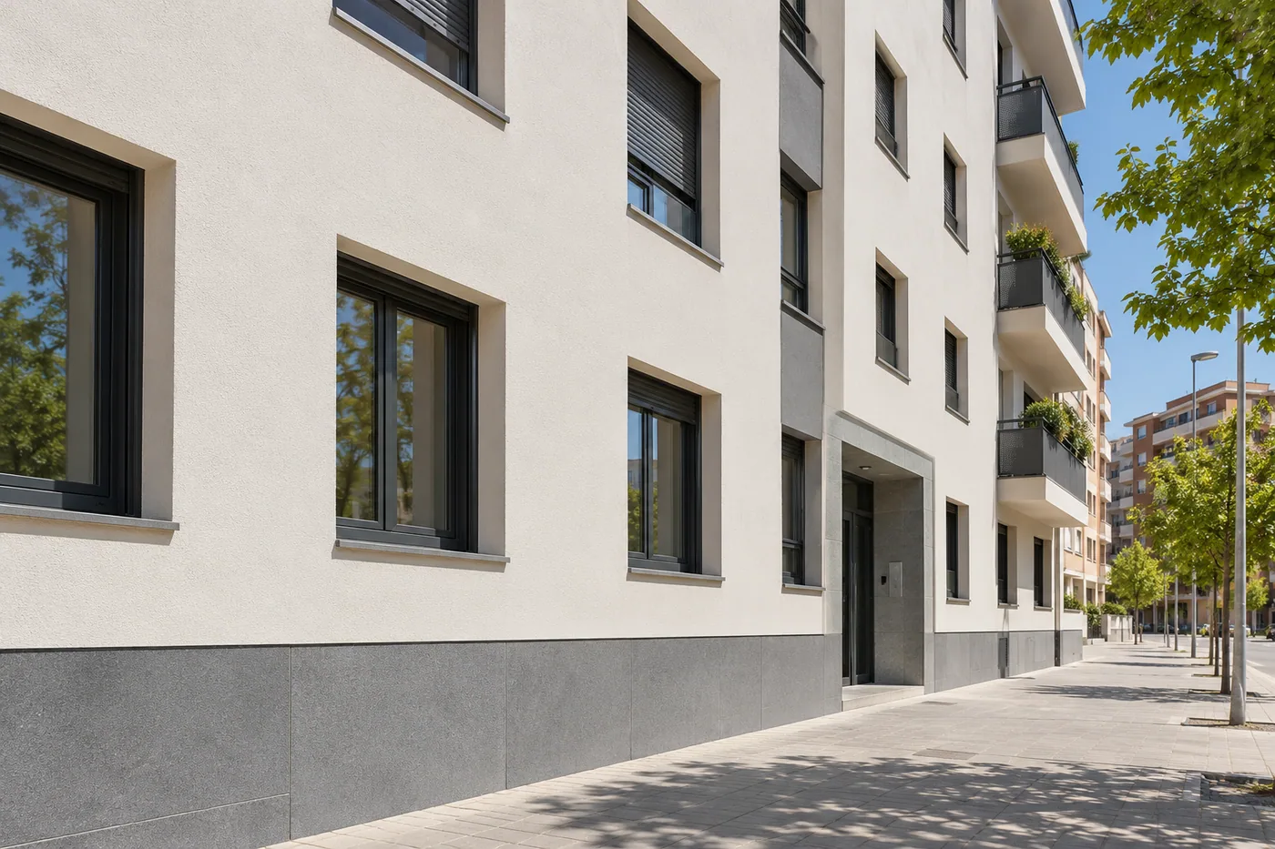 Fachada con aislamiento exterior, imagen de referencia